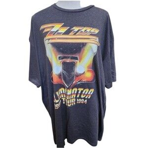 ZZ Top Eliminator Tour Black Band Tee Retro Size 2X Black